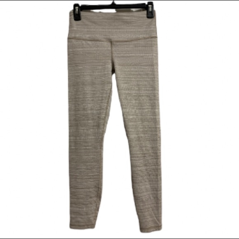 Athleta High Rise Jacquard Chaturanga Leggings Beige Textured Women’s size S